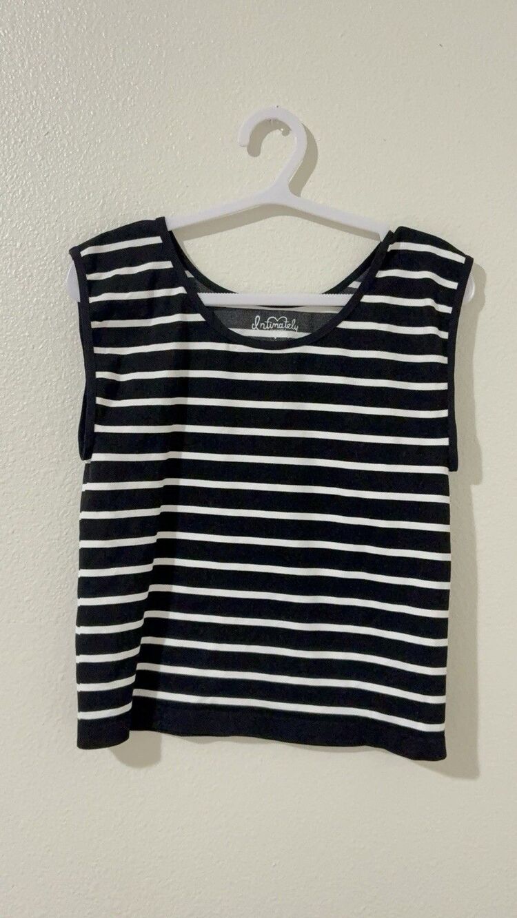 Intimately Free People Striped Black and White Sleeveless Tank Top Size M/L NWOT